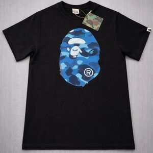 BAPE College Logo Black/Blue Tee – Size Large